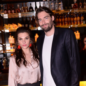 Camille Lacourt et sa compagne Alice Detollenaere (Miss Bourgogne 2010) dans les tribunes lors du match de championnat de Ligue 1 Conforama opposant le Paris Saint-Germain (PSG) aux Girondins de Bordeaux au Parc des Princes à Paris, France, le 23 février 2020. © Cyril Moreau/Bestimage 