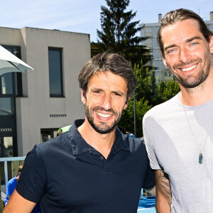 Camille Lacourt, Laura Tremble - Lancement du programme estival "Savoir nager" à la piscine de Villetaneuse. Le 13 juillet 2022 © Federico Pestellini / Panoramic / Bestimage