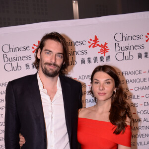 Camille Lacourt et sa compagne Alice Detollenaere (Miss Bourgogne 2010) lors du déjeuner d'affaires "Edition Spéciale Femmes" de la 5ème édition du Chinese Business Club à l'occasion de la journée internationales des droits des femmes au Pavillon Cambon Potel et Chabot, à Paris, France, le 9 mars 2020. © Rachid Bellak/Bestimage