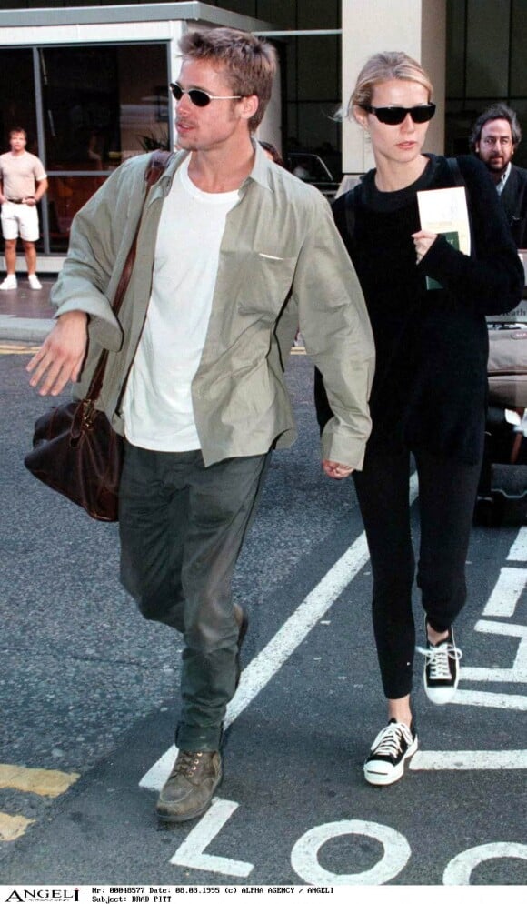 Brad Pitt et Gwyneth Paltrow à Londres dans la rue