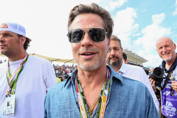 Brad Pitt lors du Grand Prix de Formule 1 (F1) des États-Unis à Austin, le 23 octobre 2022.  Actor Brad Pitt on the grid