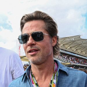 Brad Pitt lors du Grand Prix de Formule 1 (F1) des États-Unis à Austin, le 23 octobre 2022.  Actor Brad Pitt on the grid