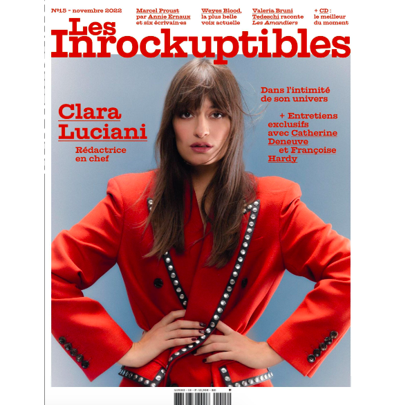 La couverture du mensuel des Inrockuptibles de Clara Luciani (novembre 2022)