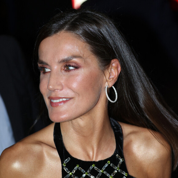 La reine Letizia d'Espagne à la sortie du concert de clôture du festival "XXX Musical Week" à Oviedo. Le 27 octobre 2022 