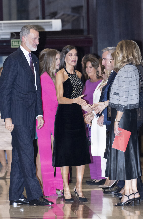 Le roi Felipe VI, la reine Letizia d'Espagne, la princesse Leonor au concert de clôture du festival "XXX Musical Week" à Oviedo. Le 27 octobre 2022 