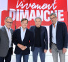 Emmanuel Chaunu, Renaud Capuçon, Michel Drucker et Michel Cymes lors de l'enregistrement de l'émission "Vivement Dimanche". © Guillaume Gaffiot / Bestimage