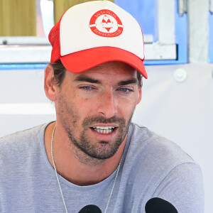 Camille Lacourt - Lancement du programme estival "Savoir nager" à la piscine de Villetaneuse. Le 13 juillet 2022 © Federico Pestellini / Panoramic / Bestimage