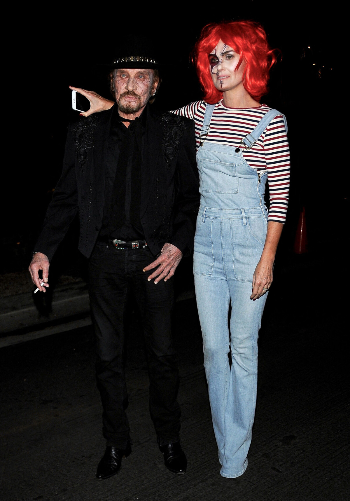 Photo Johnny Hallyday Et Sa Femme Laeticia Hallyday Arrivent La F Te D Halloween De Kate