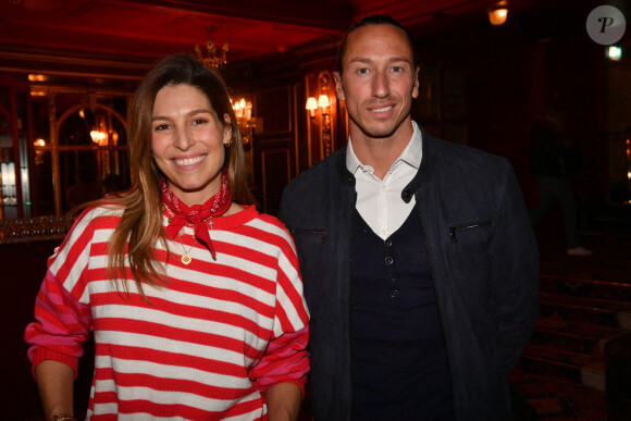 Exclusif - Laury Thilleman (Miss France 2011) et Frédérick Bousquet - Générale du chanteur Amir Haddad, seul-en-scène dans la pièce "Sélectionné" mise en scène par S. Suissa au théâtre Edouard VII à Paris le 28 mars 2022. © Veeren/Bestimage