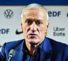 Didier Deschamps annonce la liste des joueurs sélectionnés pour la Coupe du Monde de la FIFA 2022 au Qatar lors d'une conférence de presse à TF1, Boulogne-Billancourt le 9 novembre 2022.