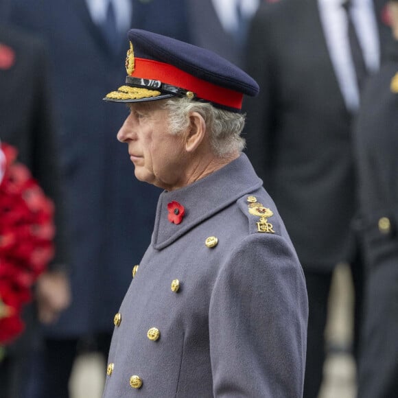 Le roi Charles III d'Angleterre, - Les membres de la famille royale d'Angleterre et les personnalités lors du "Remembrance Sunday Service" à Londres, le 13 novembre 2022. 