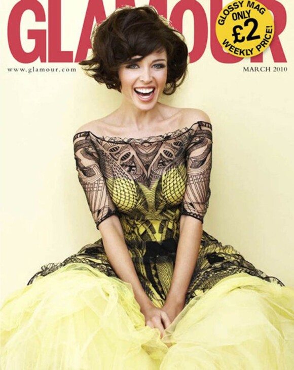 Dannii Minogue en couverture du Glamour britannique, édition Mars 2010