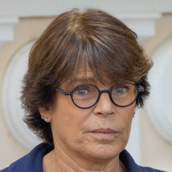 La princesse Stéphanie de Monaco lors de la conférence de présentation des célébrations du centenaire de la naissance du Prince Rainier III de Monaco au Palais de Monaco. © Olivier Huitel/Pool Restreint Monaco/Bestimage
