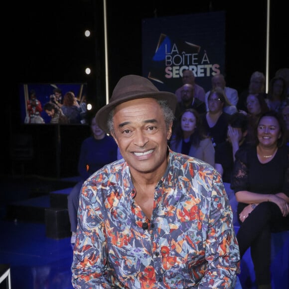 Exclusif - Yannick Noah - Enregistrement de l'émission "La boîte à secrets 13", présentée par F.Bollaert, et diffusée le 21 octobre sur France 3. Pour cette nouvelle émission de "La boîte à secrets", Faustine Bollaert accueille Y. Noah, A. Bent et G. Montagné pour une soirée toujours plus festive et émouvante. Chaque invité a le plaisir de découvrir des surprises réalisées sur mesure avec la complicité de ses proches ! Alors, préparez-vous à découvrir des archives personnelles de nos invités, chanter les plus grands tubes d'hier et d'aujourd'hui, tenter de retrouver l'identité d'un invité mystère et des images exclusives tournées avec l'entourage des invités ! Joies, émotions, fous rires, tubes, retrouvailles et révélations seront au menu de votre soirée. © Jack Tribeca / Bestimage