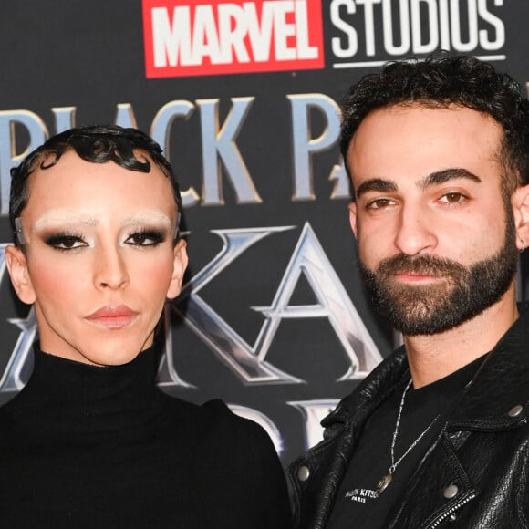 Billal Hassani et son compagnon Cassem Jebrouni - Avant-première du film "Black Panther: Wakanda Forever" au Grand Rex à Paris le 7 novembre 2022. © Coadic Guirec/Bestimage