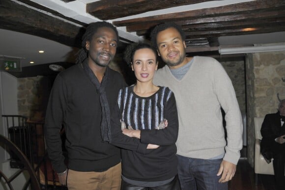 Amelle Chahbi, Noom Diawara et Fabrice Eboue - Generale de la piece "Amour sur place ou a emporter" au theatre du Gymnase a Paris le 24 octobre 2012.