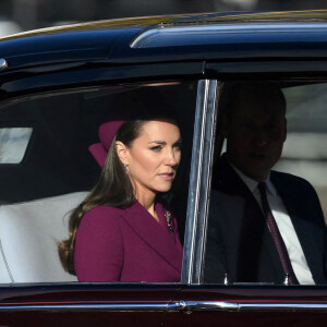 Le prince William et Catherine Kate Middleton - Le prince et la princesse de Galles arrivent au palais de Buckgingham pour une rencontre avec le président de l'Afrique du Sud le 22 novembre 2022.