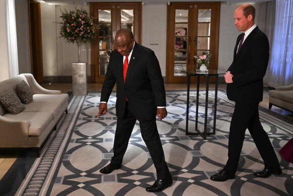 Le prince William, prince de Galles et Catherine Kate Middleton, princesse de Galles rencontrent le président de l'Afrique du Sud Cyril Ramaphosa à l'hôtel Corinthia London le 22 novembre 2022. 