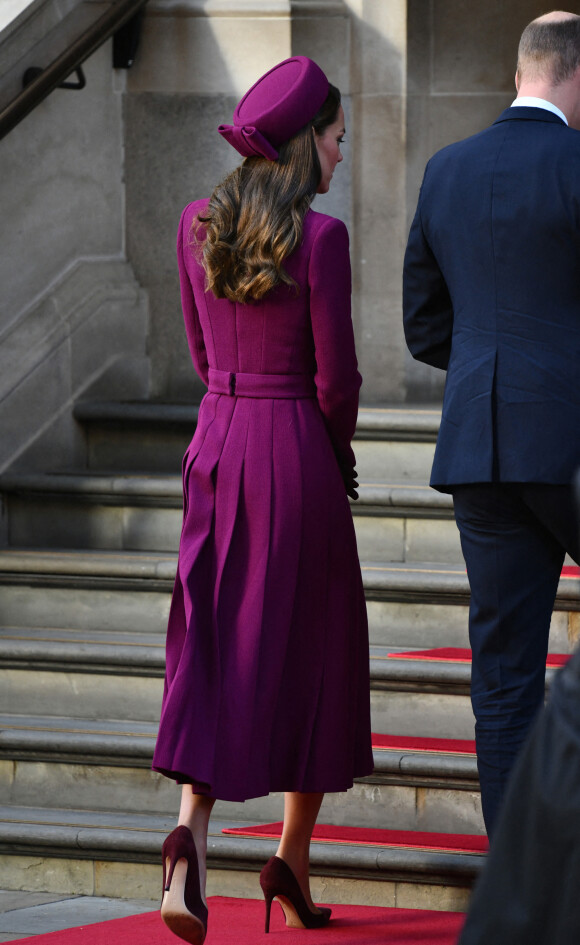Le prince William, prince de Galles, et Catherine (Kate) Middleton, princesse de Galles, arrivent pou rencontrer le président de l'Afrique du Sud à l'hôtel Corinthia de Londres, Royaume Uni, le 22 novembre 2022. 