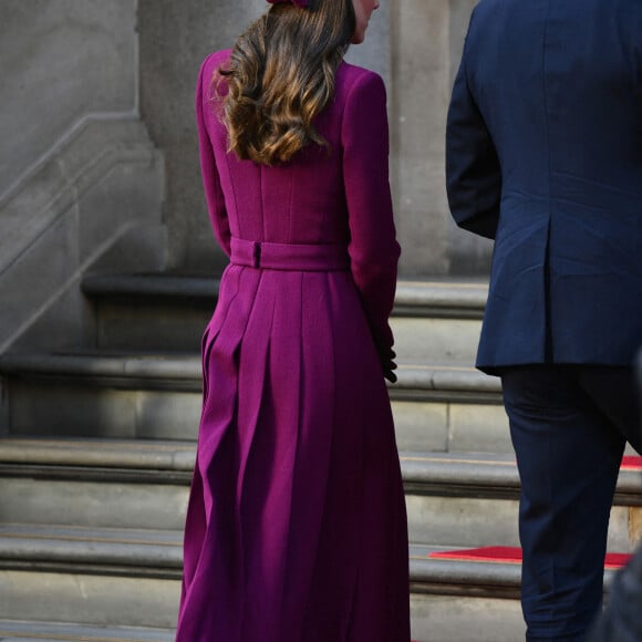 Le prince William, prince de Galles, et Catherine (Kate) Middleton, princesse de Galles, arrivent pou rencontrer le président de l'Afrique du Sud à l'hôtel Corinthia de Londres, Royaume Uni, le 22 novembre 2022. 