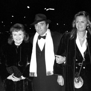 Odette Joyeux, son fils Claude Brasseur et son epouse Michèle Cambon. Cérémonie des Cesar en 1980