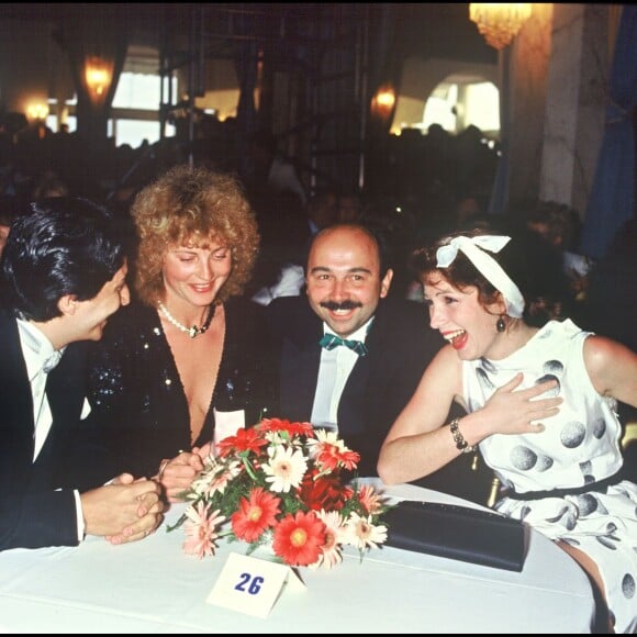 Christian Clavier, Valérie Mairesse, Gérard Jugnot et Véronique Genest en 1984 à Cannes