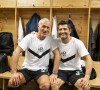 Exclusif - Didier Deschamps et Bixente Lizarazu - Backstage du match de football caritatif du Variétés Club de France contre les légendes des Avirons Bayonnais au profit des associations "Pièces Jaunes" et "Centre Hospitalier de la Côte Basque - Service Pédiatrie" à Bayonne le 19 octobre 2022. 12.000 € ont été récoltés après la victoire du Variétés 2-1 contre les légendes des Avirons Bayonnais. © Pierre Perusseau/Bestimage