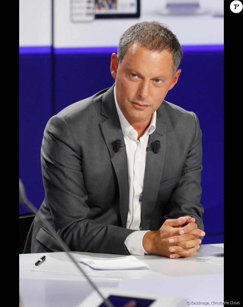 Marc-Olivier Fogiel (directeur général de BFMTV) - Conférence de presse de rentrée de BFMTV saison 2021/2022 à l'Altice Campus à Paris, France, le 25 août 2021. © Christophe Clovis/Bestimage