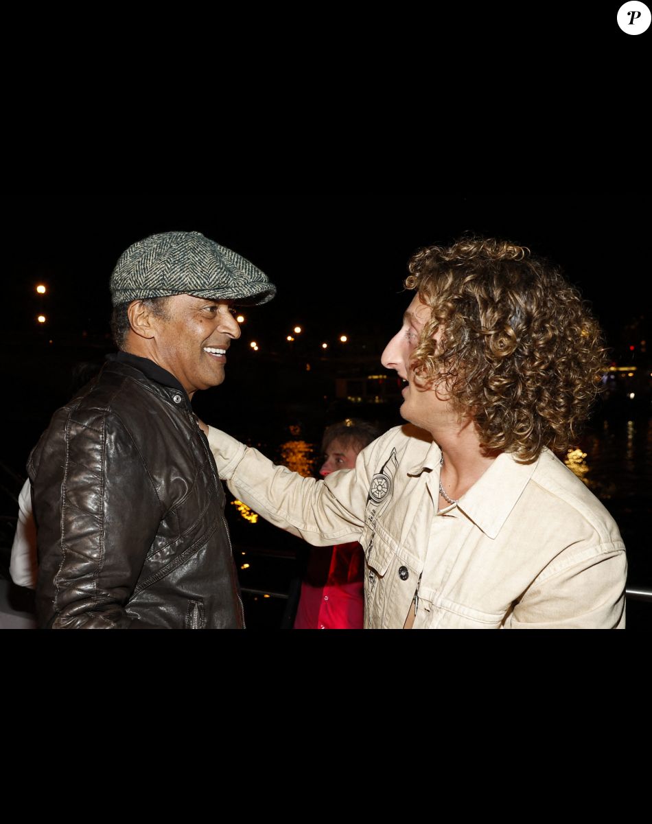 Exclusif - Joalukas Noah avec son père Yannick Noah lors de la soirée d'anniversaire de Joalukas Noah, fils de Yannick Noah et Isabelle Camus, pour ses 18 ans à Paris le 10 juin 2022. © Cyril Moreau / Bestimage