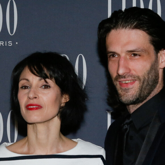 Marie-Claude Pietragalla et son compagnon Julien Derouault - Photocall à l'occasion de la présentation du nouveau spectacle du Lido "Paris Merveilles" à Paris, le 8 avril 2015.