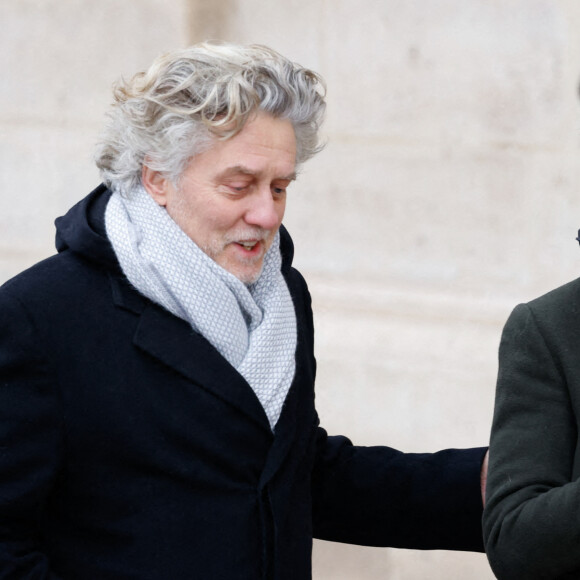Laurent Boutonnat, Alice Taglioni - Arrivées aux obsèques (bénédiction) de Gaspard Ulliel en l'église Saint-Eustache à Paris. Le 27 janvier 2022 © Jacovides-Moreau / Bestimage 