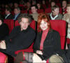Mylène Farmer et Laurent Boutonnat lors de la première du film "Les Choristes" à Paris.
