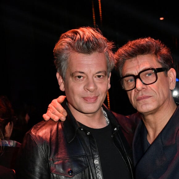 Exclusif - Benjamin Biolay et Marc Lavoine - Backstage - Enregistrement de l'émission "La fête de la Chanson française" à Paris, diffusée le 29 novembre sur France 2. Le 7 novembre 2022 © Cyril Moreau-Veeren / Bestimage