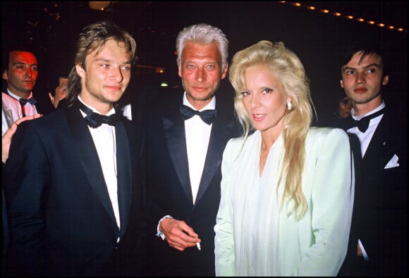David Hallyday, Johnny Hallyday et Sylvie Vartan à Cannes