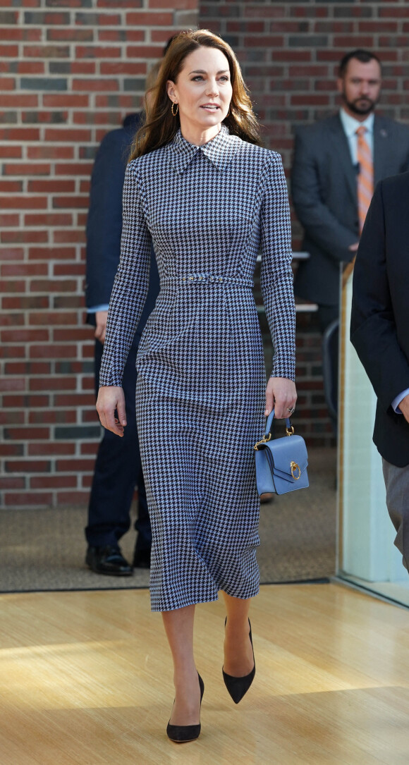 Catherine (Kate) Middleton, princesse de Galles, lors d'une visite au Centre sur l'enfant en développement de l'Université Harvard de Cambridge à Boston, Massachusetts, Etats-Unis, le 2 décembre 2022. 