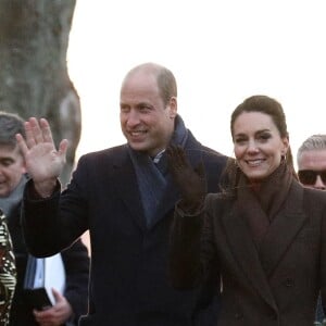 Le prince William, prince de Galles, et Catherine (Kate) Middleton, princesse de Galles, arrivent à Boston lors de leur visite officielle aux Etats-Unis le 1er décembre 2022. 