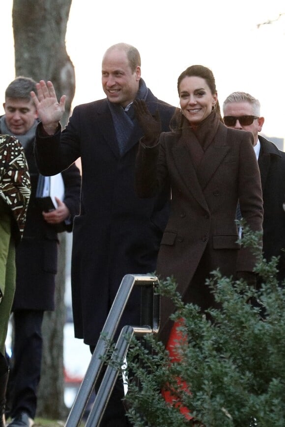 Le prince William, prince de Galles, et Catherine (Kate) Middleton, princesse de Galles, arrivent à Boston lors de leur visite officielle aux Etats-Unis le 1er décembre 2022. 