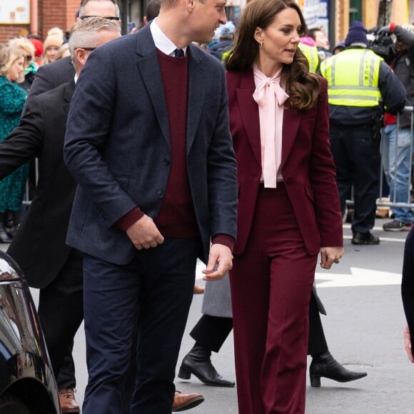 Le prince de Galles William et Kate Catherine Middleton, princesse de Galles, en visite au centre Roca à Chelsea dans le Massachusetts, à l'occasion de leur voyage officiel aux Etats-Unis le 1er décembre 2022. 