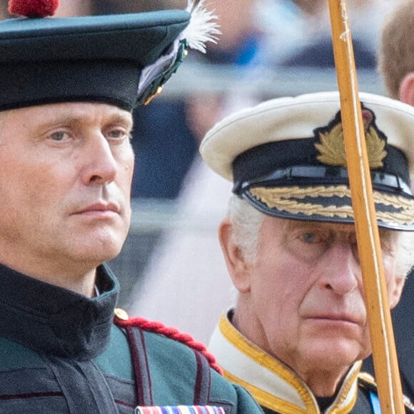 Le roi Charles III d'Angleterre, Le prince Harry, duc de Sussex - Arrivées au service funéraire à l'Abbaye de Westminster pour les funérailles d'Etat de la reine Elizabeth II d'Angleterre. Le sermon est délivré par l'archevêque de Canterbury Justin Welby (chef spirituel de l'Eglise anglicane) au côté du doyen de Westminster David Hoyle. Londres, le 19 septembre 2022 © Moreau / Jacovides / Bestimage 