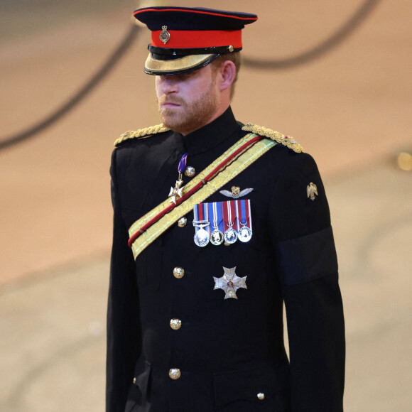 Le prince Harry, duc de Sussex - Veillée des petits-enfants de la reine Elizabeth II au Westminster Hall à Londres, Royaume Uni, le 17 septembre 2022. 
