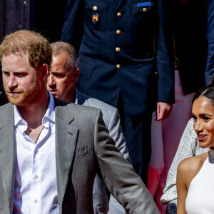 Le prince Harry, duc de Sussex et Meghan Markle, duchesse de Sussex, arrivent à l'hôtel de ville pour l'événement Invictus Games Dusseldorf 2023 One Year to Go, à Düsseldorf, Allemagne, le 6 septembre 2022. 