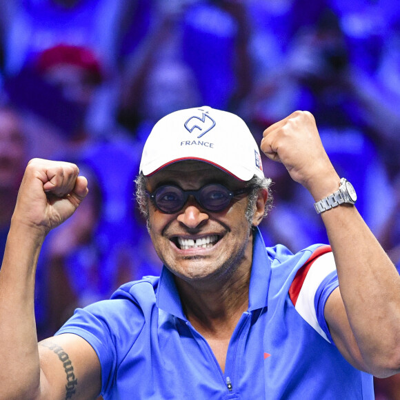 Yannick Noah ( entraîneur de l' équipe de France) - 3eme match de la Finale de la coupe Davis en double opposant la France à la Belgique remporté par Richard Gasquet et Pierre-Hugues Herbert (6-1, 3-6, 7-6, 6-4) au Stade Pierre Mauroy à Lille , le 25 novembre 2017. © Perusseau - Ramsamy / Bestimage