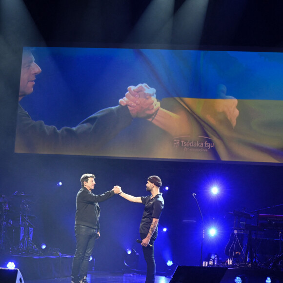 Exclusif - No Tabloids - Patrick Bruel et Ycare - Grande soirée de la solidarité de l'Appel national pour la Tsedaka au Palais des Congrès à Paris le 5 décembre 2022. © Coadic Guirec/Bestimage  (No Web - pour suisse et Belgique) 