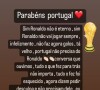 Elma Aveiro, la soeur de Cristiano Ronaldo a écrit un message après le match du Portugal.