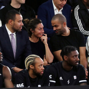 Exclusif - Alessandra Sublet, Tony Parker - People dans les tribunes du match de basket opposant l'AS Monaco à ASVEL lors de la 14ème journee de championnat de France Betclic Elite de basket à la Salle Gaston Médecin à Monaco le 6 décembre 2022.