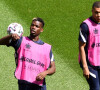 Paul Pogba et Kylian Mbappé lors de l'entraînemente de l'équipe de France de football pendant UEFA EURO, à Budapest, Hongrie. © Anthony Bibard/FEP/Panoramic/Bestimage