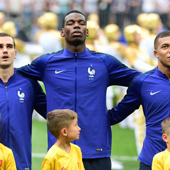 Antoine Griezmann, Paul Pogba et Kylian Mbappé - Finale de la Coupe du Monde de Football 2018 en Russie à Moscou, opposant la France à la Croatie (4-2). Le 15 juillet 2018 © Moreau-Perusseau / Bestimage