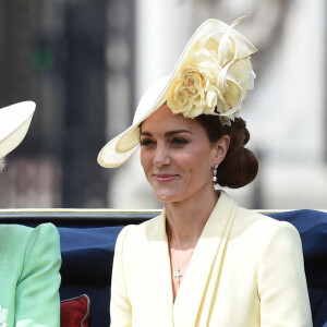 Meghan Markle, duchesse de Sussex, Camilla Parker Bowles, duchesse de Cornouailles, Catherine (Kate) Middleton, duchesse de Cambridge - La parade Trooping the Colour 2019, célébrant le 93ème anniversaire de la reine Elisabeth II, au palais de Buckingham, Londres, le 8 juin 2019. 