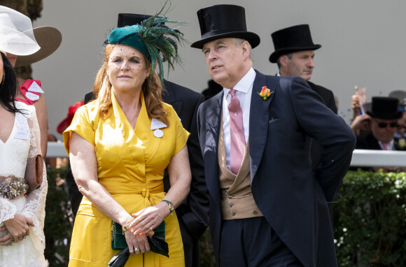 Le prince Andrew, duc d'York, Sarah Ferguson lors des courses de chevaux à Ascot le 21 juin 2019. 