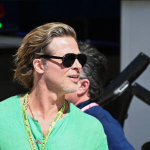 Brad Pitt lors du Grand Prix de Formule 1 (F1) des États-Unis à Austin, le 22 octobre 2022.